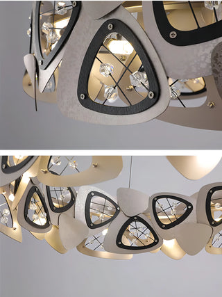 Nagel - Round Silver Leaf Hanging Ceiling Light
