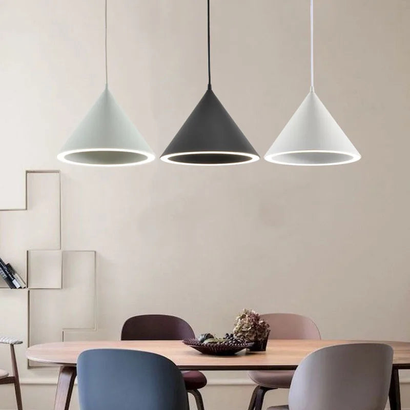 Vang - Modern Macaron LED Cone Round Pendant Light