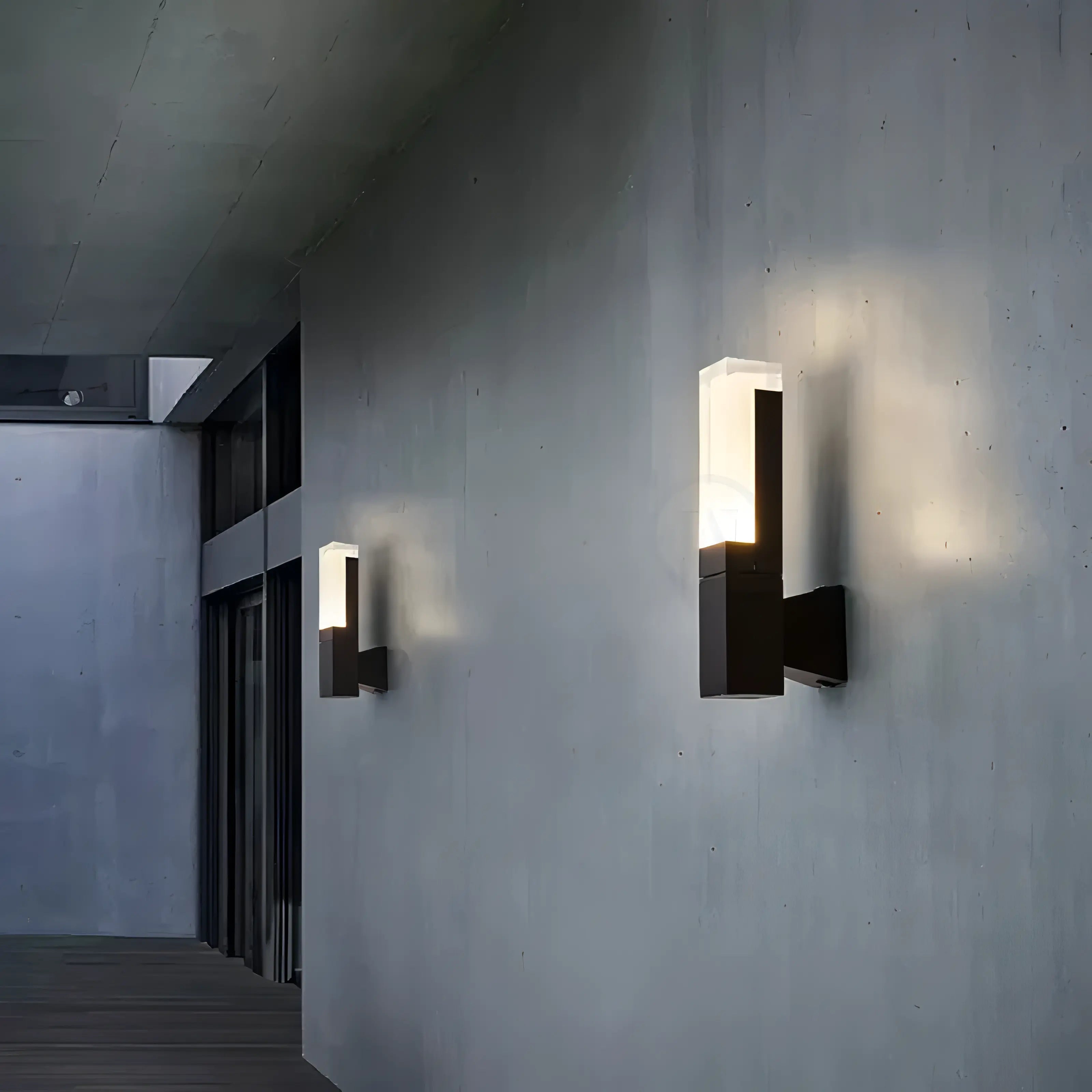 Spivey - Modern Black LED Motion Sensor Outdoor Wall Light