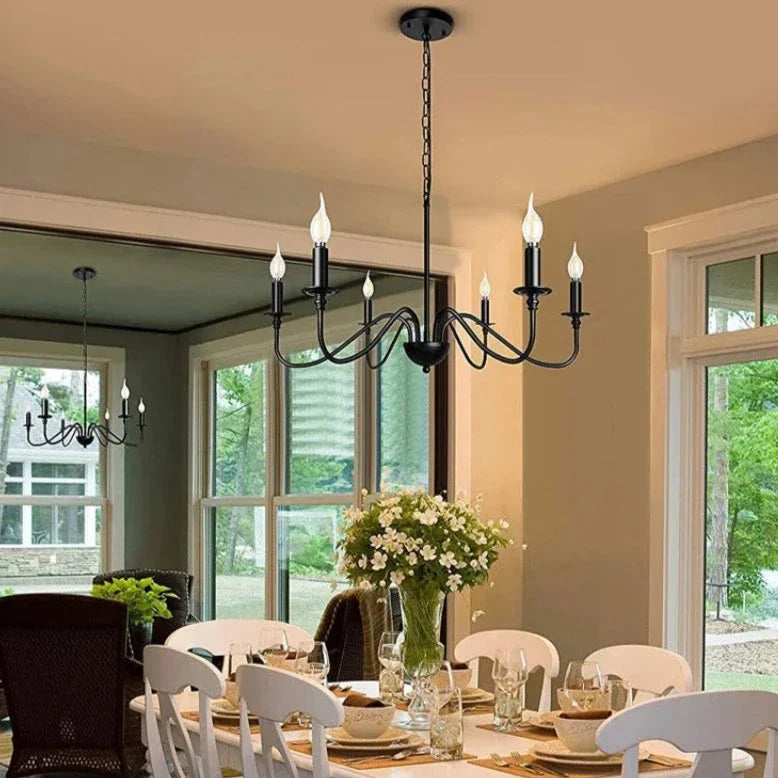 Lorena - Vintage Candle Style Industrial Chandelier