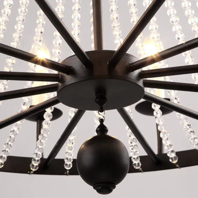 Brandt - American Country Candle Glass Bead Hanging Ceiling Light Chandelier