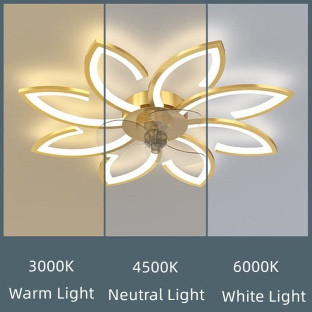 Ivo - Modern Flower Ceiling Fan Light 3 Blade