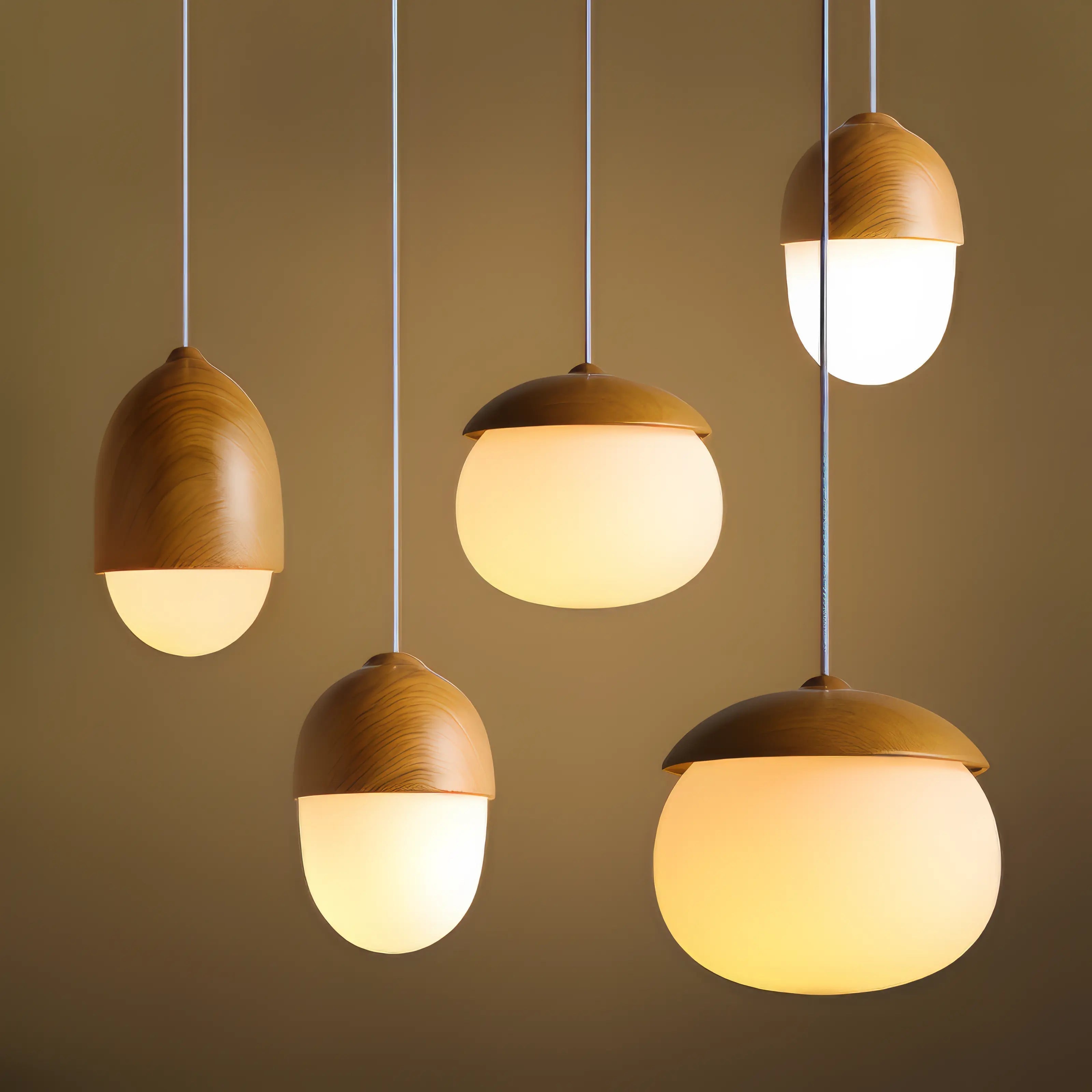 Delia - Modern Scandinavian Wooden Round Hanging Pendant Ceiling Light