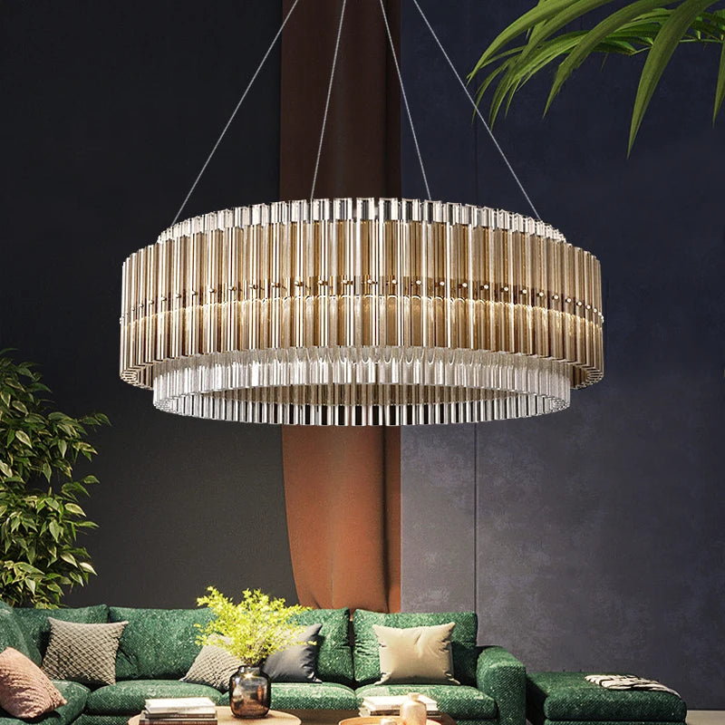 Lana - Modern Golden Glass Pendant Chandelier