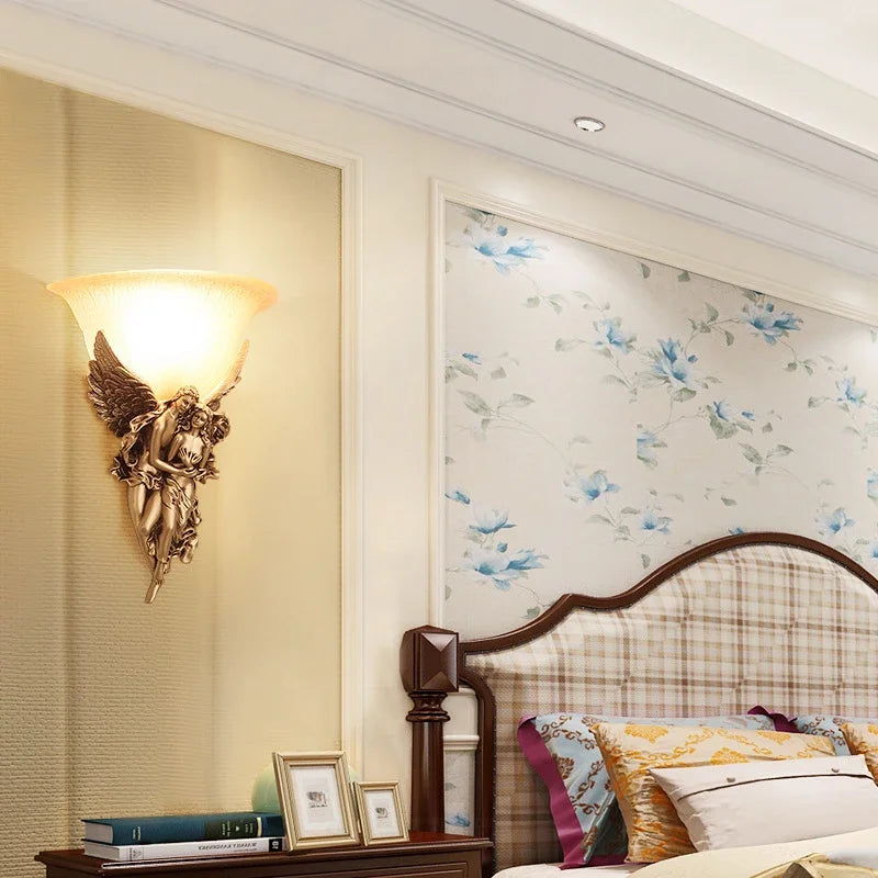 Citlalli - Vintage Gold Angel Couple European Style Wall Light