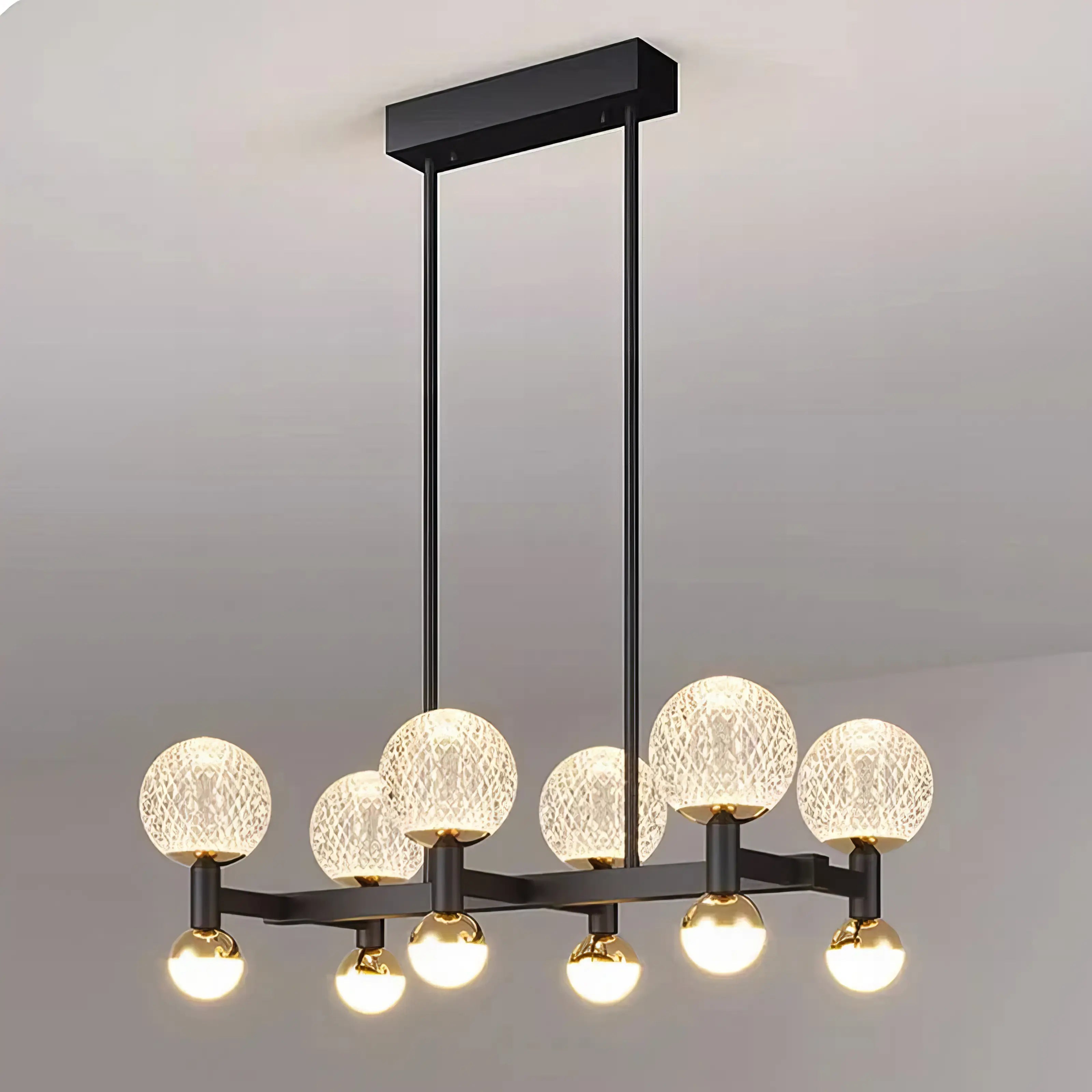 Uma - Modern Glass Ball Multi Head Ceiling Chandelier