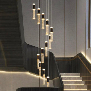 Kendra - Modern Sparkly LED Tube Ceiling Round Chandelier