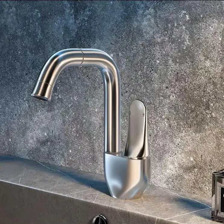 Moriah - Elegant 360 Degree Rotary Upturn Lift Curved Spout Single-Handle Tap
