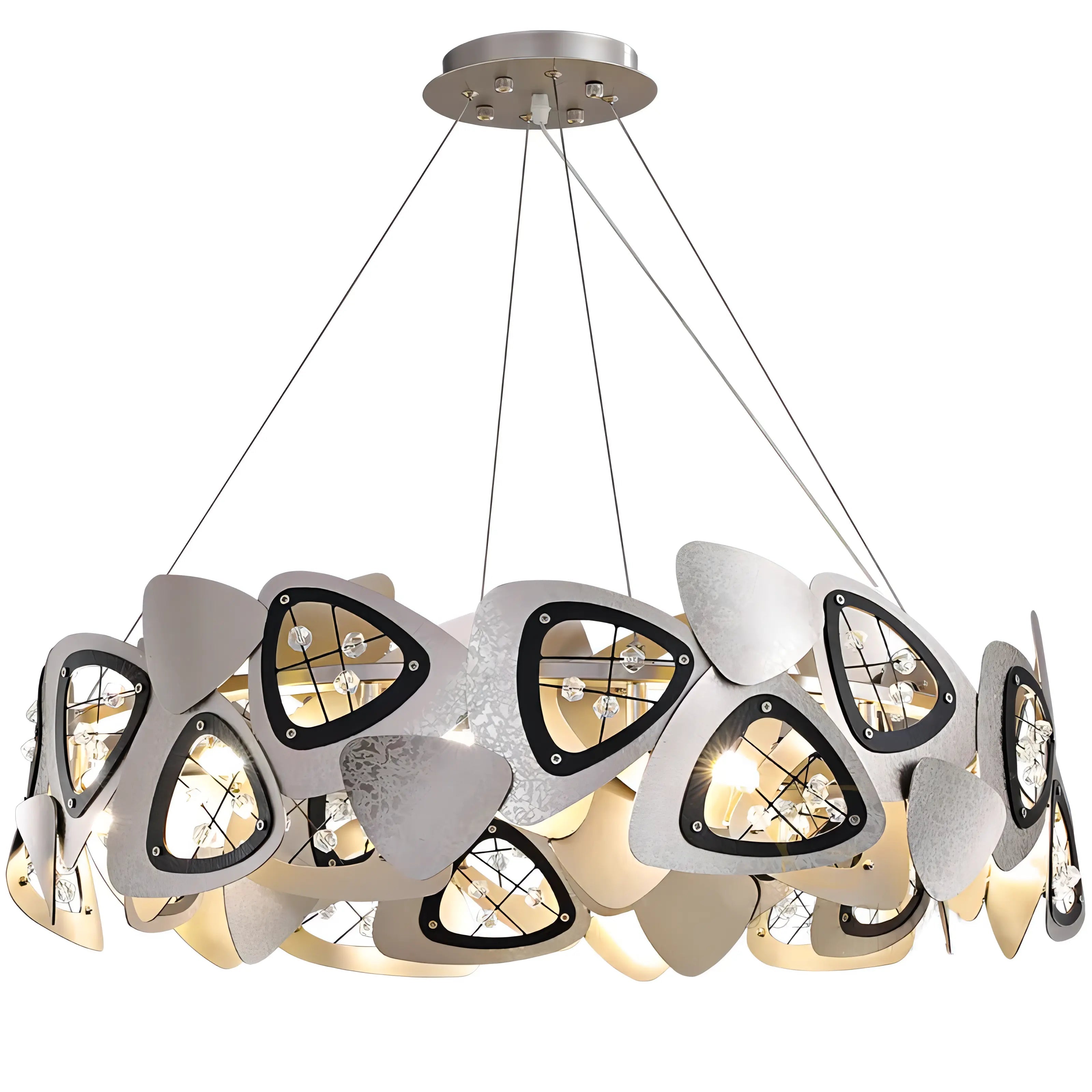 Nagel - Round Silver Leaf Hanging Ceiling Light