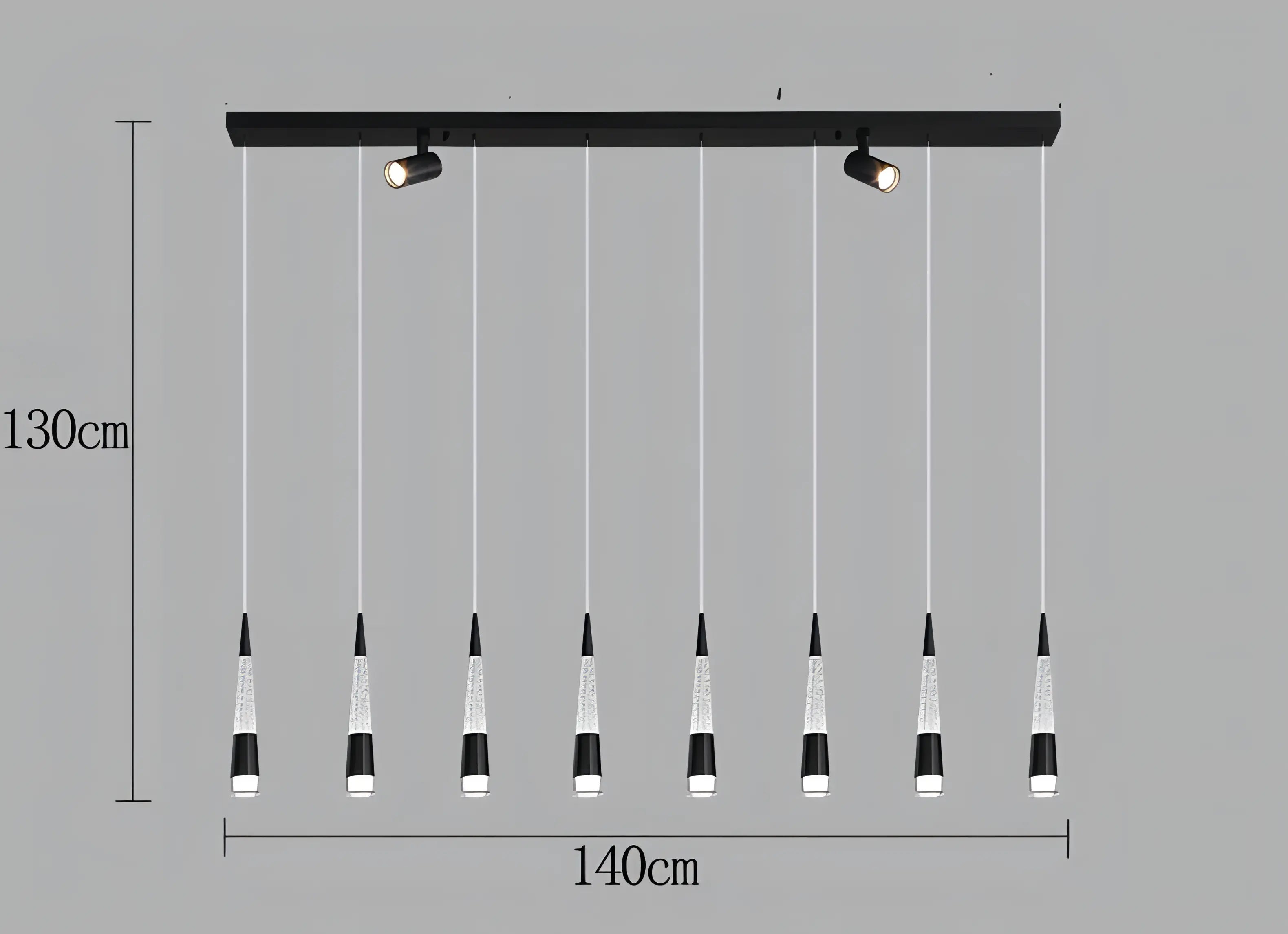 Riza - Modern Hanging Cone Glass Striped Pedant Ceiling Light