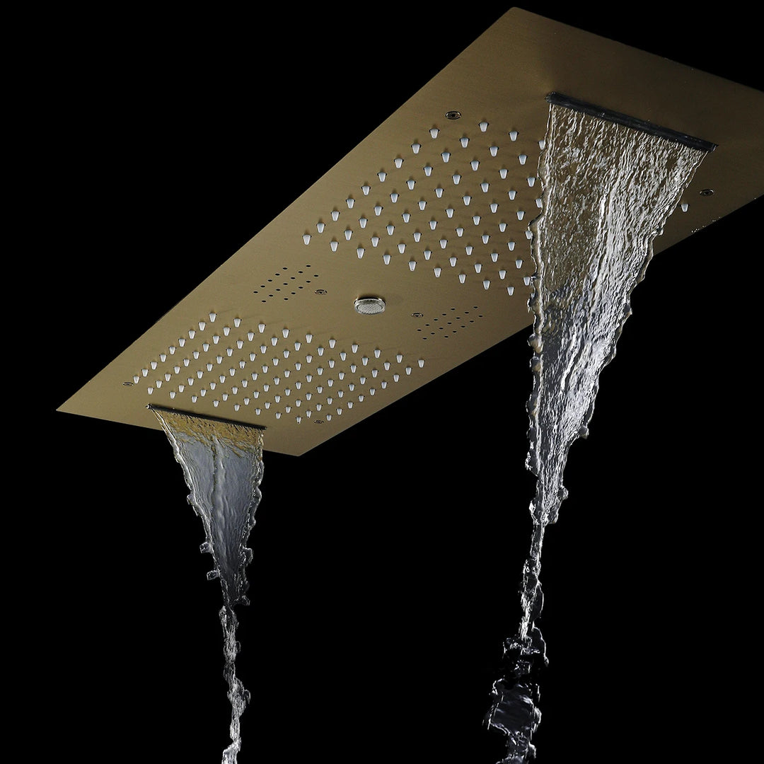 Kaur - Modern LED Stainless Steel Ceiling Mounted Shower Panel with Phone Control