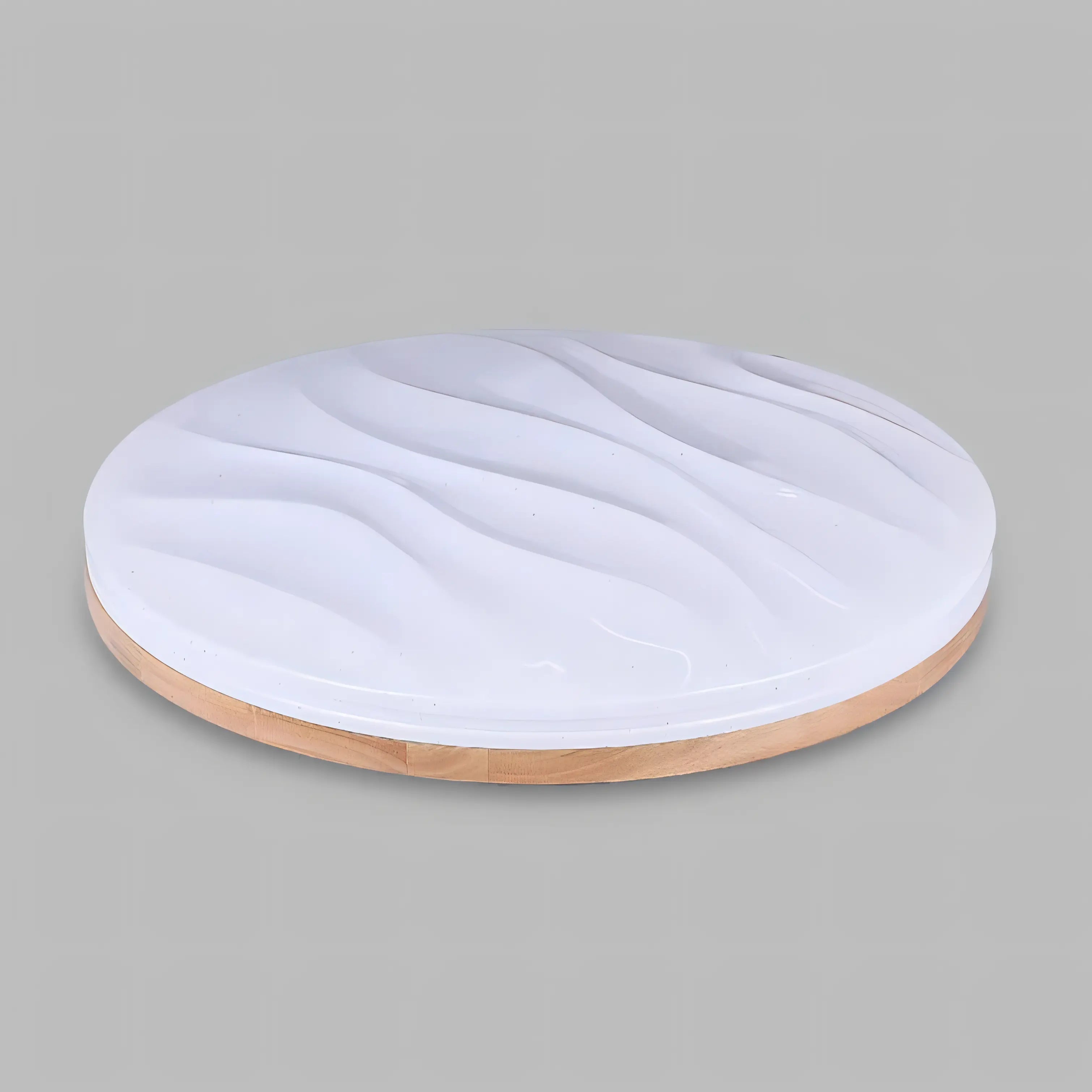 Benito - Modern Thin White Milk Shade Wooden And Acrylic Ceiling Light