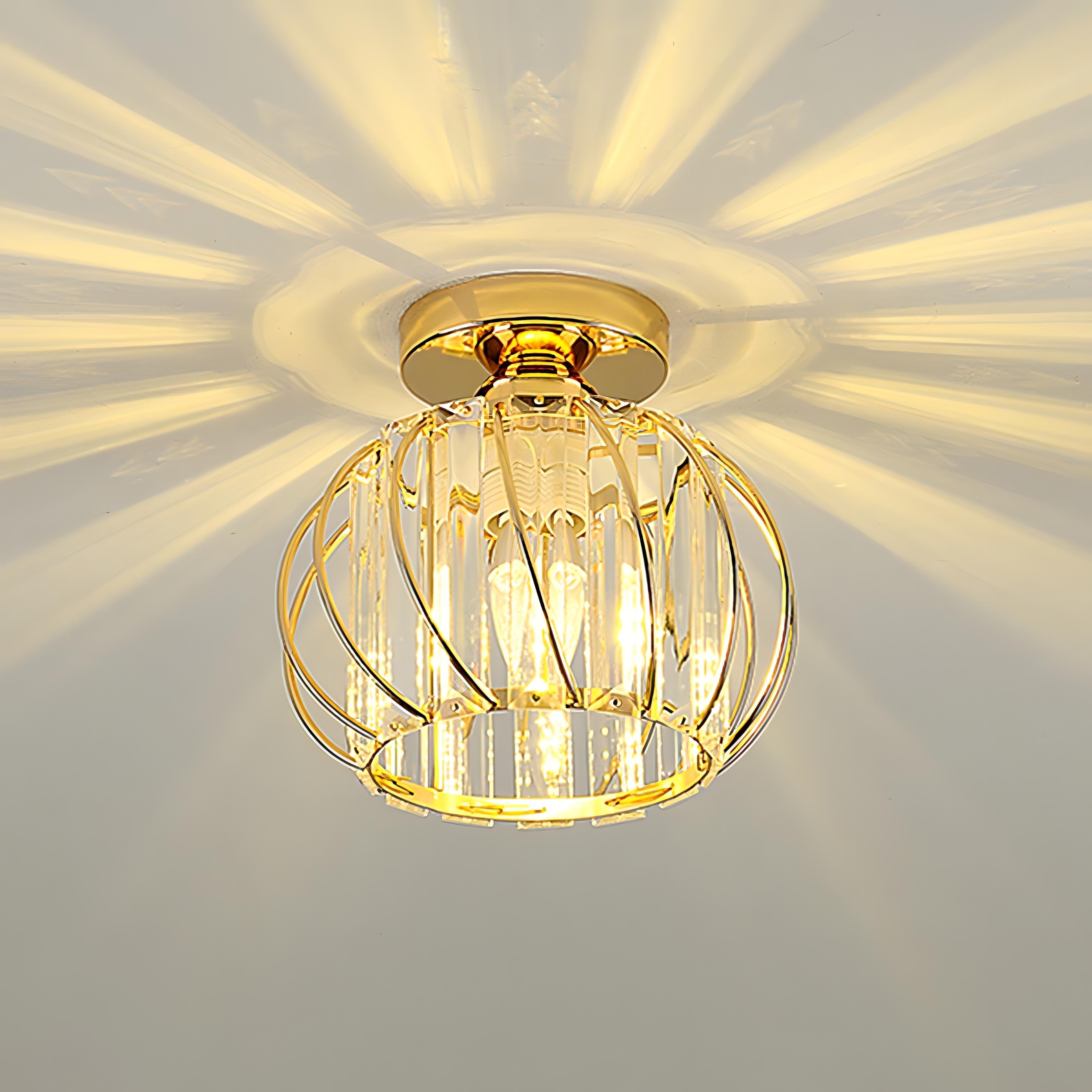 Eliam - Round Gold Glass Twisted Shade Pendant Ceiling Light