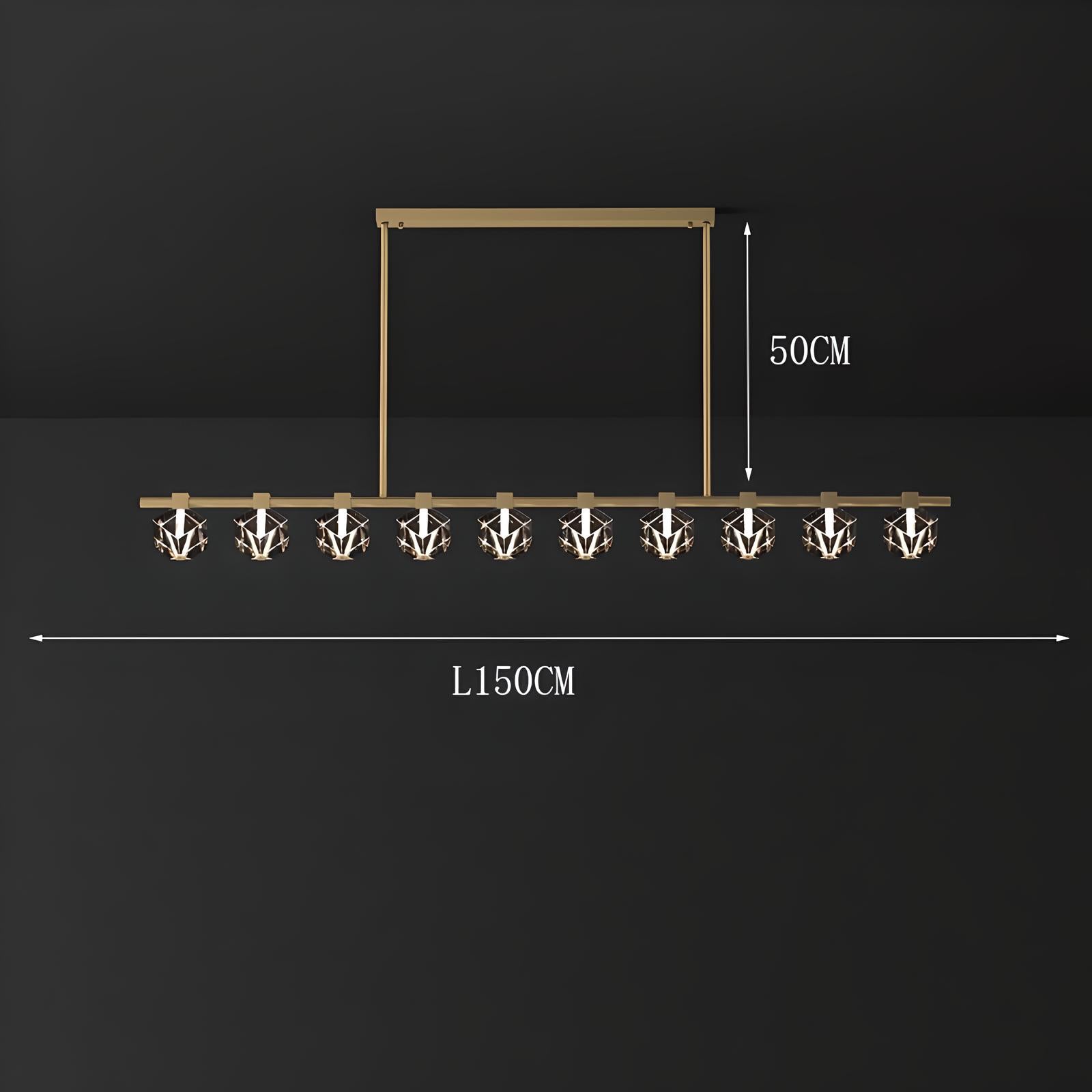 Jelena - Modern Line Crystal Glass Gold Ceiling Light Chandelier