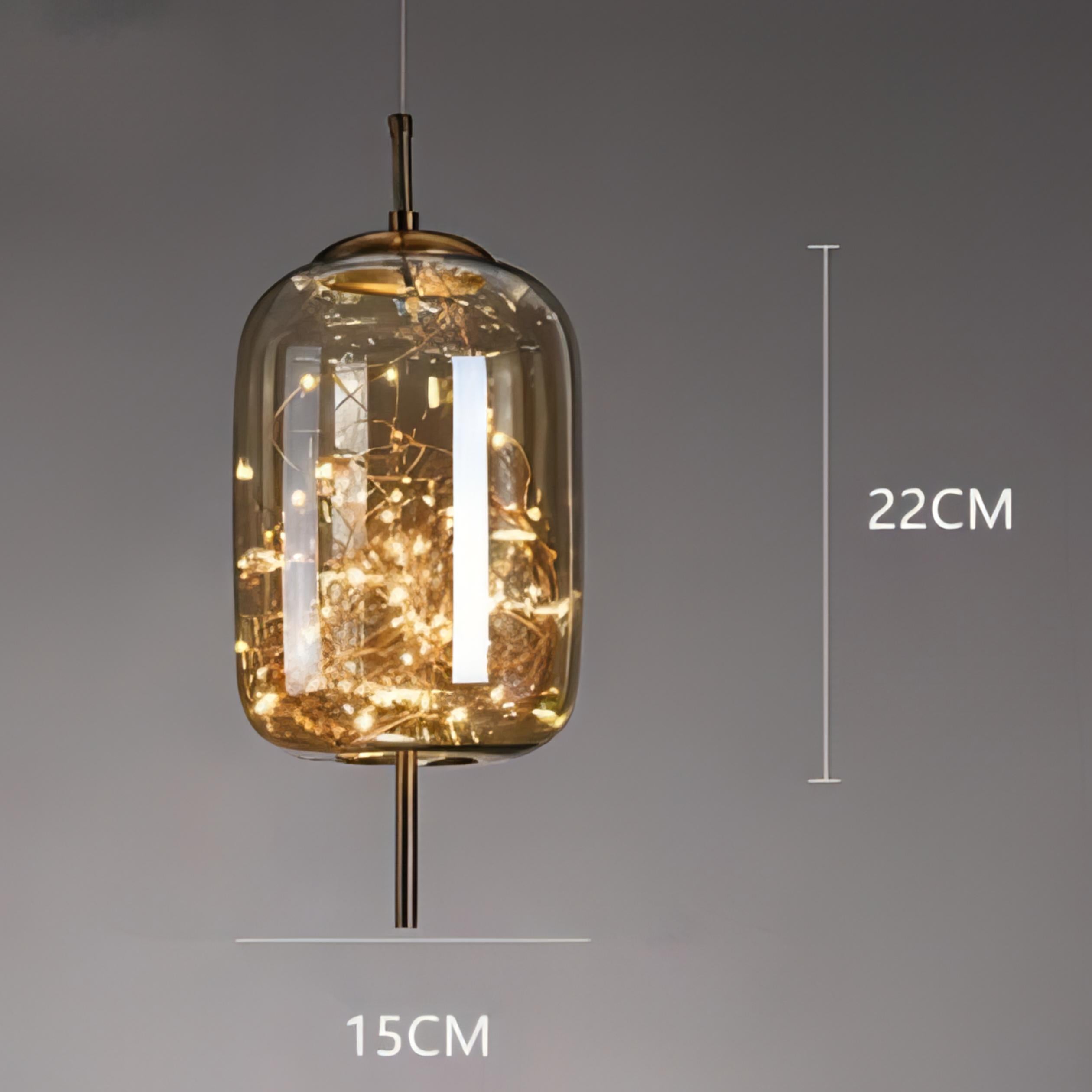 Zev - Coloured Glass Hanging Dome Burst Star Pendant Ceiling Light