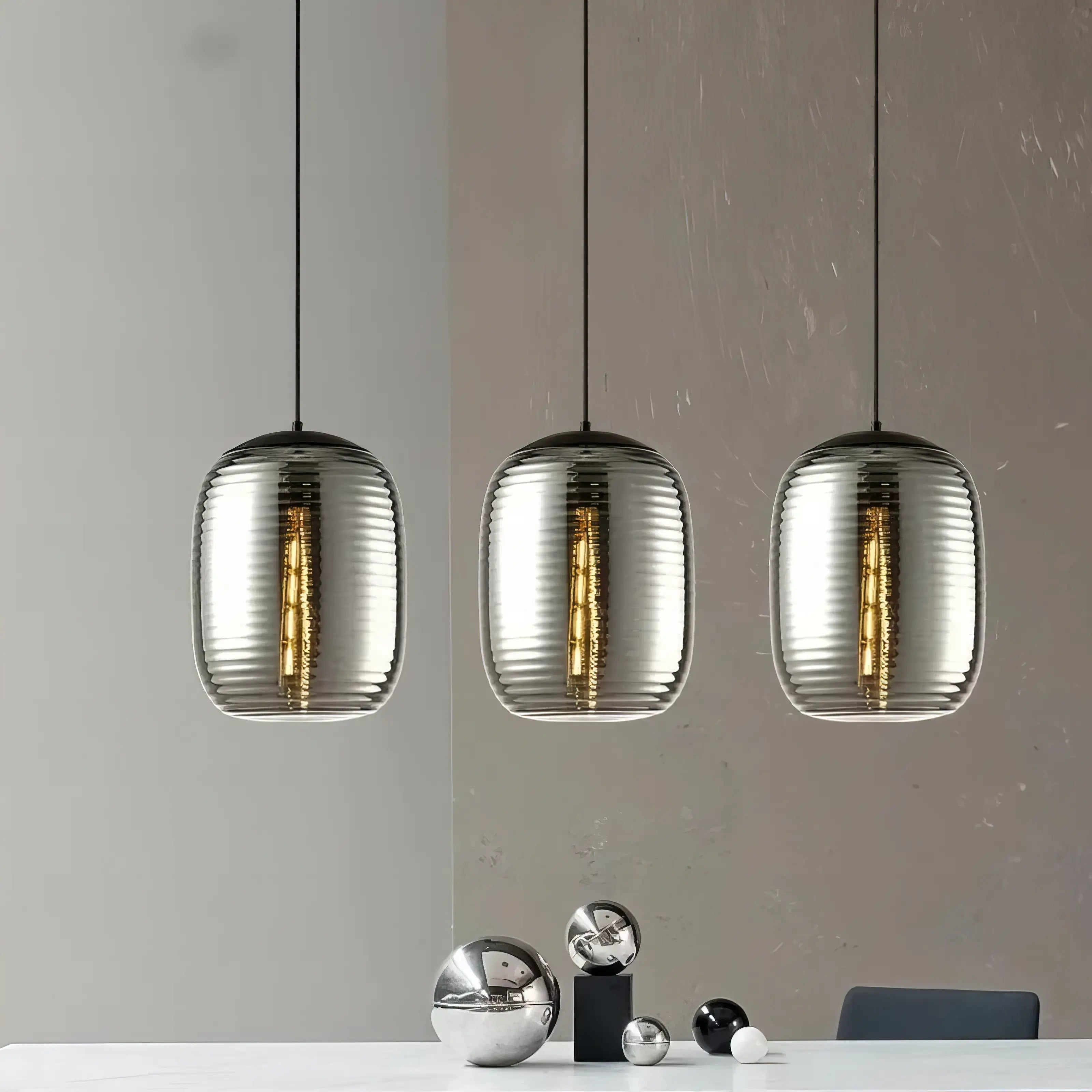 Adelia - Patterned Dome Glass Pendant Ceiling Light