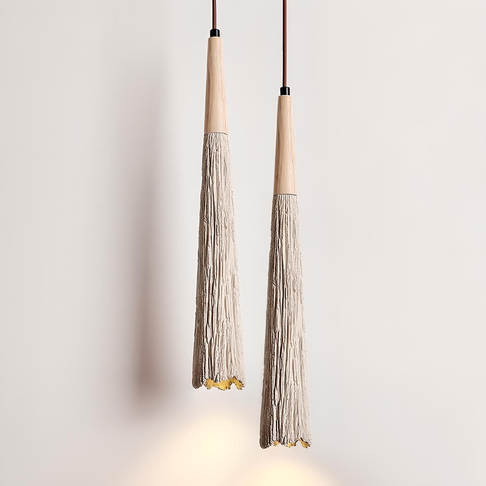 Ibolya - Wabi Sabi Wood Style Long Cone Tube Pendant Ceiling Light