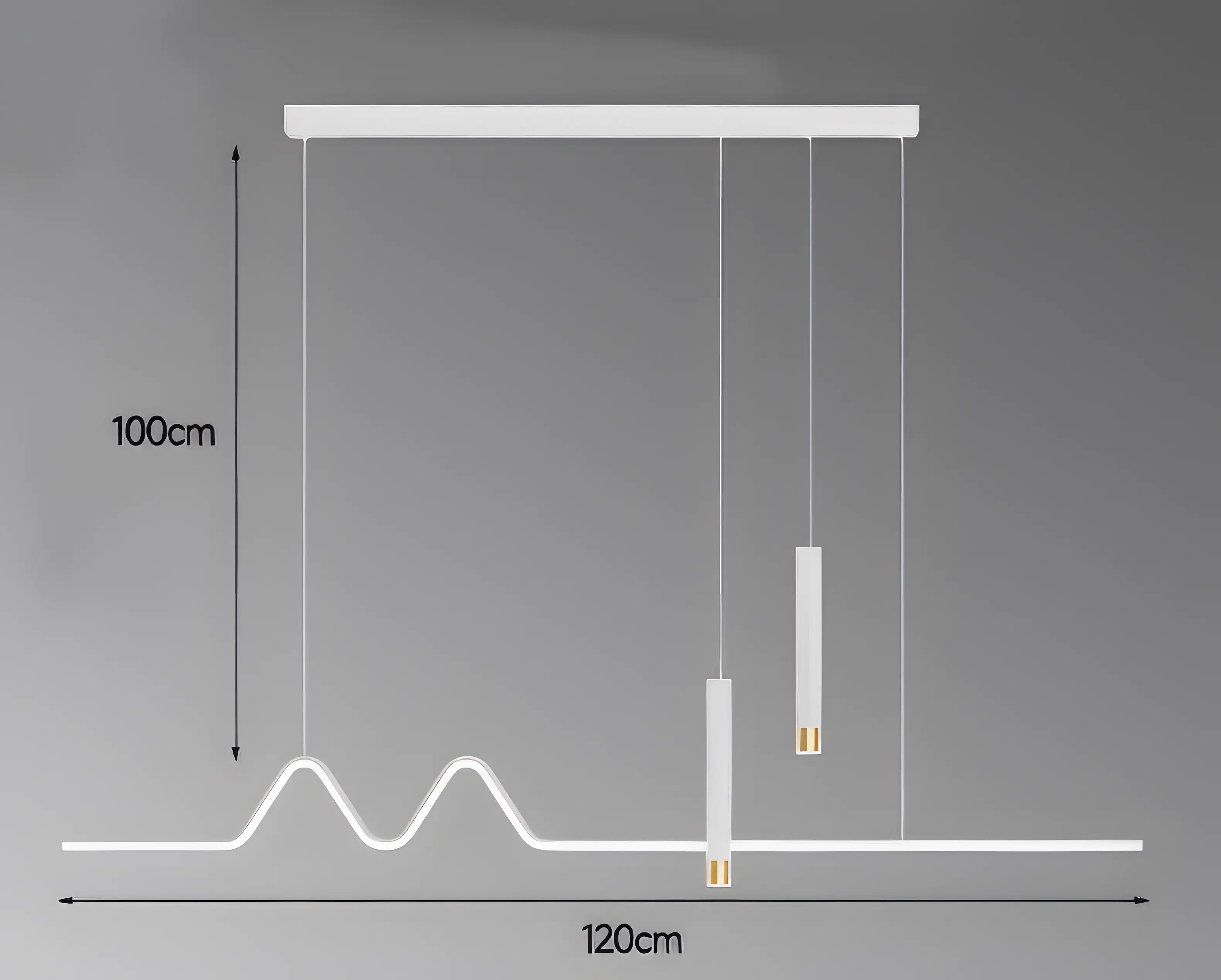 Aminta - Long Modern Thin Multi Head Hanging LED Ceiling Light Chandelier