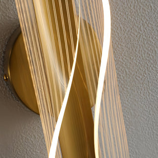 Alistair - Acrylic Bedside Wave Curved Gold Wall Light