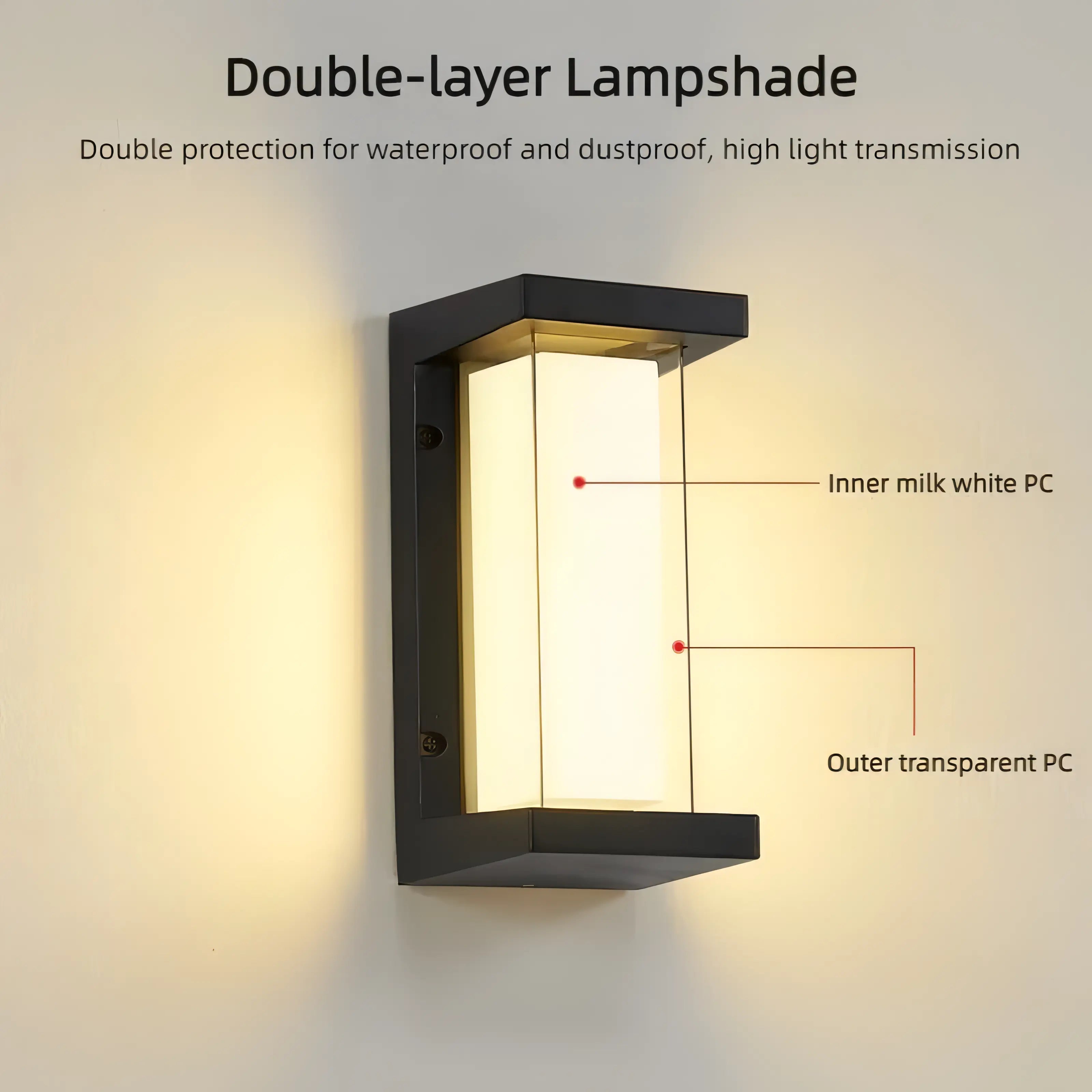 Ngo - Smart LED Outdoor Rectangle Wall Light