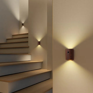 Delong - Motion Activated Wooden Wall Night Light USB Rechargeable