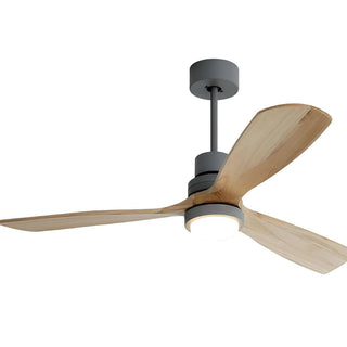Brett - Modern Ceiling Fan with Dark Wood Blades and LED Light