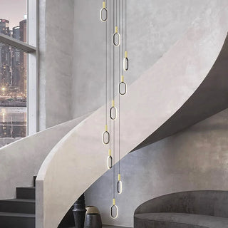 Sia - Modern LED Round Black & Gold Ceiling Chandelier