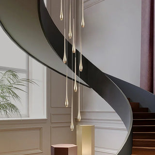 Stefano - Modern Teardrop Gold Ceiling Chandelier