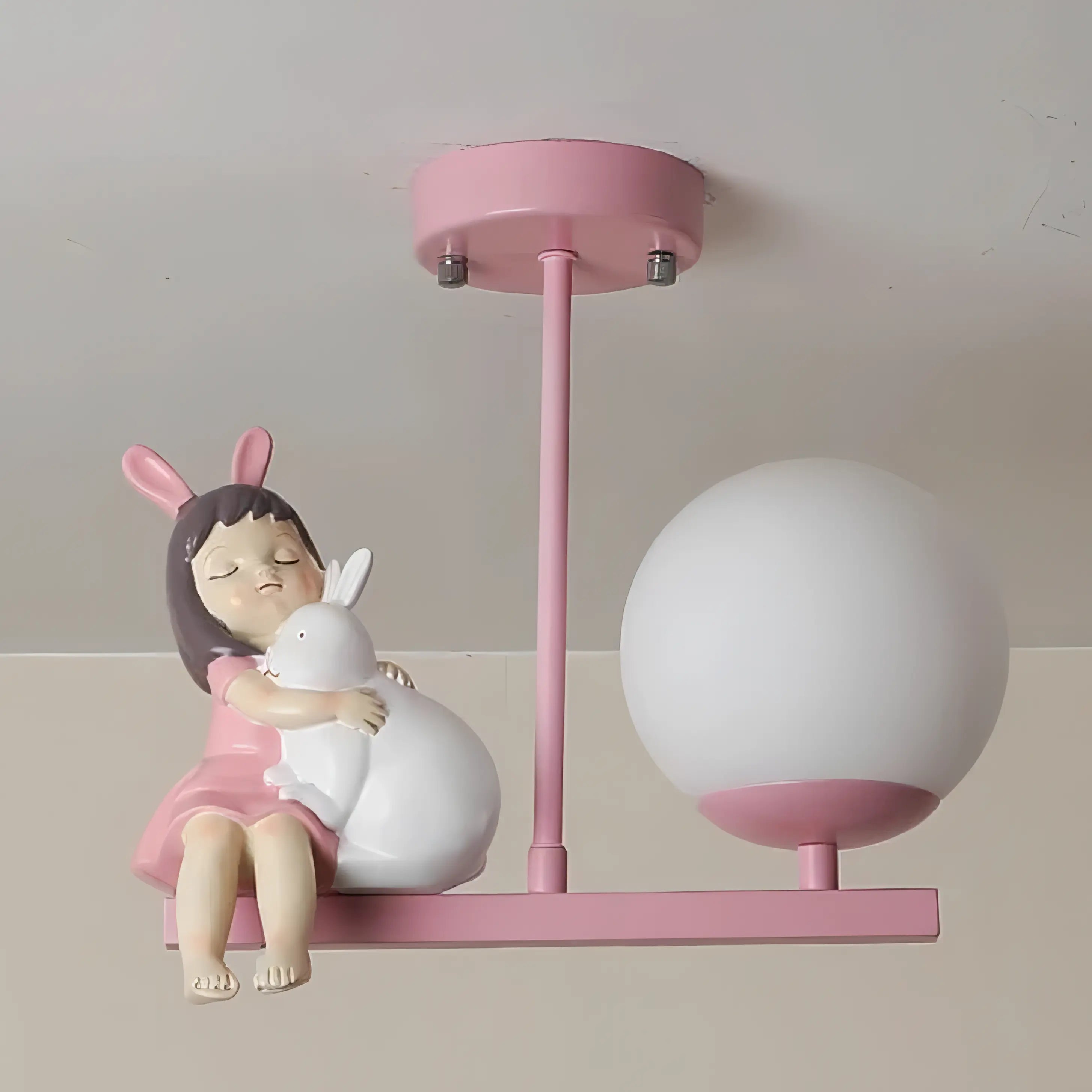 Winslow - Children's Cartoon Pink Sitting Girl Ceiling Light