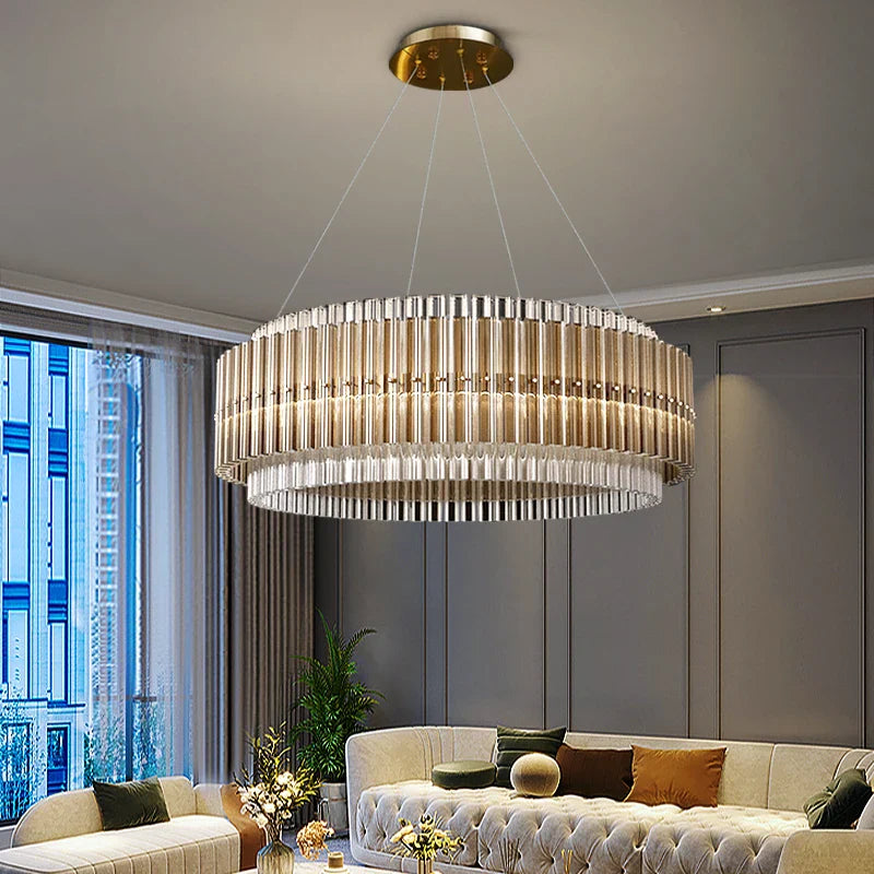 Lana - Modern Golden Glass Pendant Chandelier