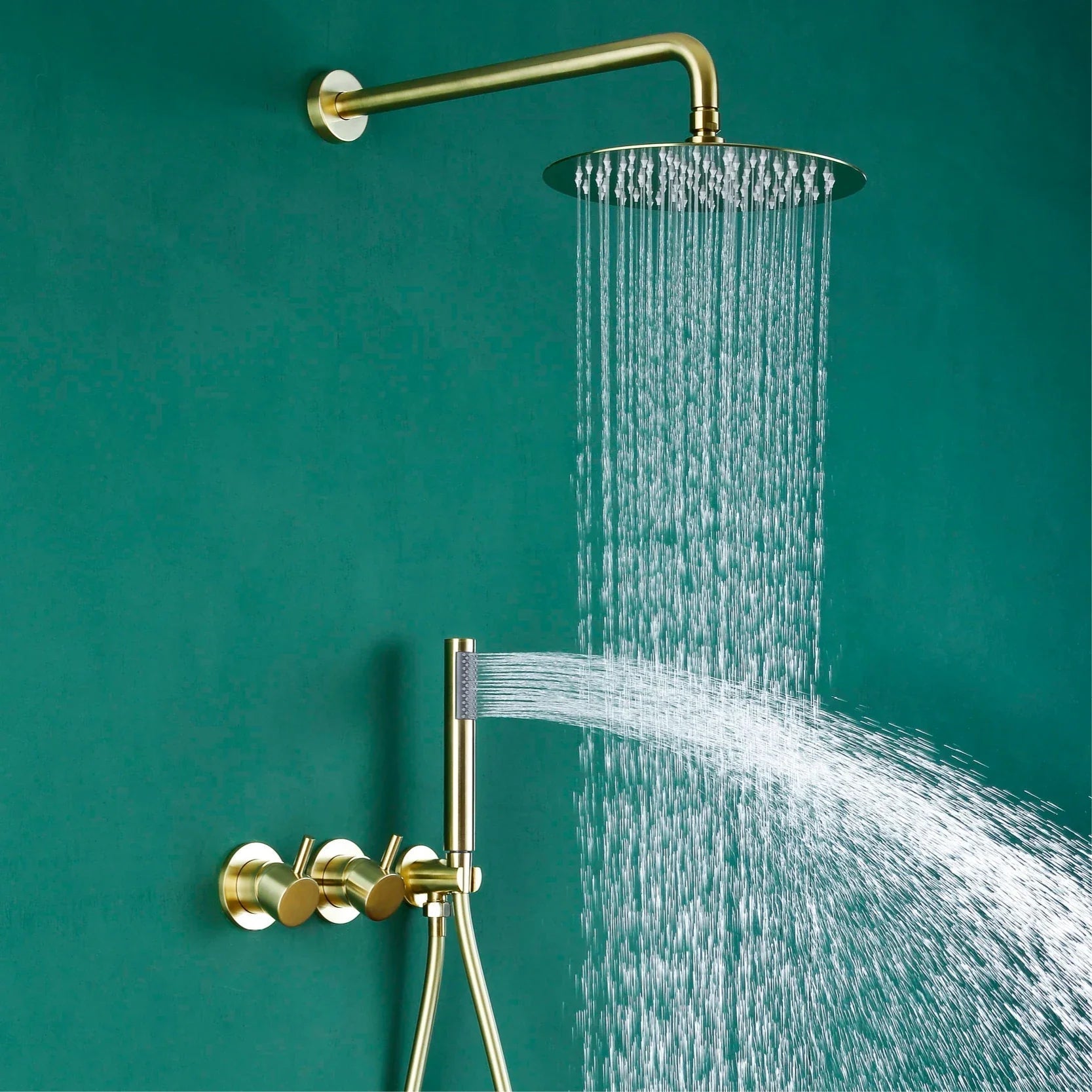 Maranda - Modern Brass Shower Set with Dual Handle Control and Two Functions