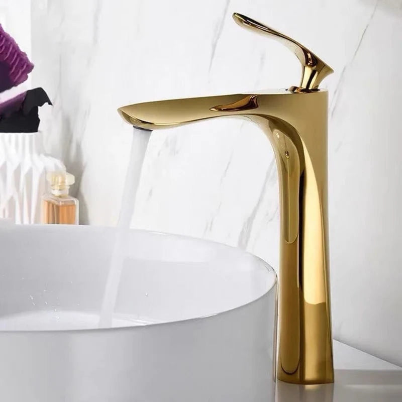 Wylie - Modern Brass Single Lever Deck Mounted Basin Mixer Tap