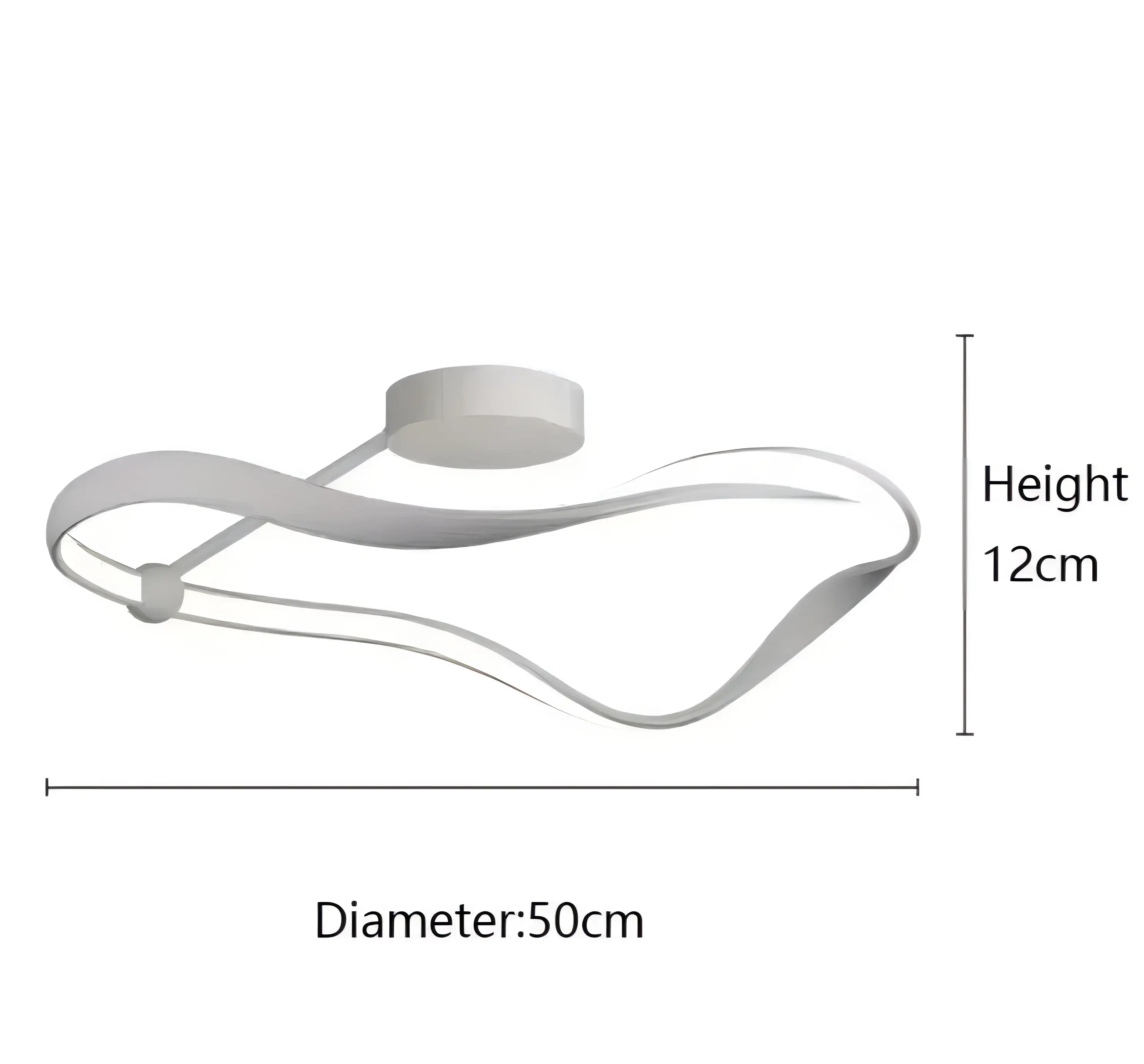 Kirsten - Modern Twisted LED Wave Semi Flush Dimmable Ceiling Light