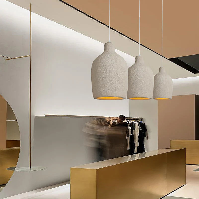 Jacobsen - Modern Round Dome Hanging Beige Pendant Ceiling Light