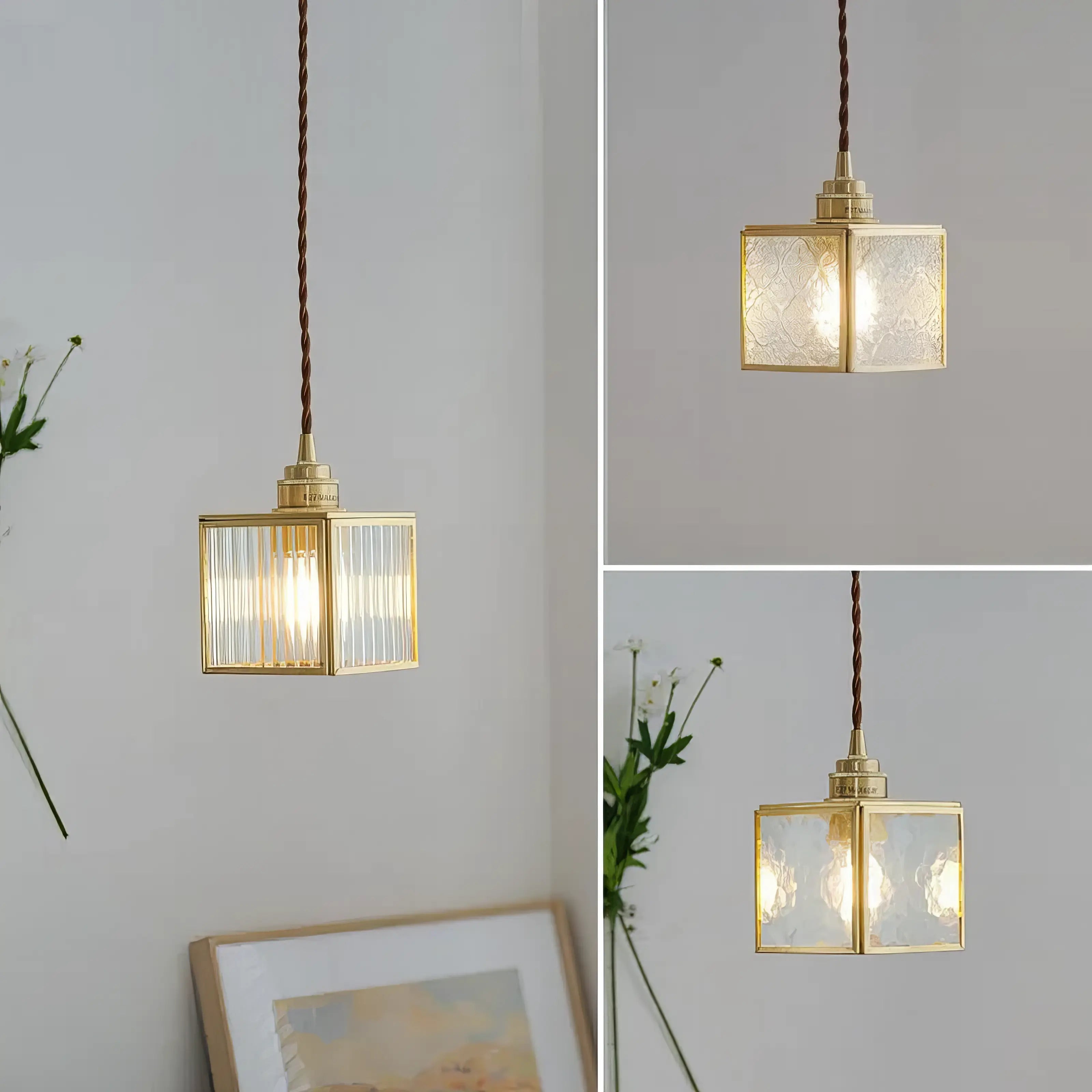 Ulrica - Vintage Modern Gold Glass Pendant Ceiling Light