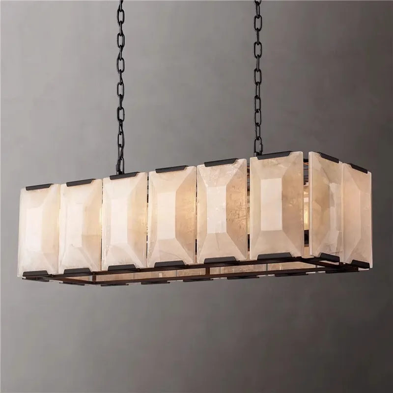 Naitis - Retro Vintage Marble Shade Ceiling Light Chandelier