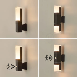 Spivey - Modern Black LED Motion Sensor Outdoor Wall Light
