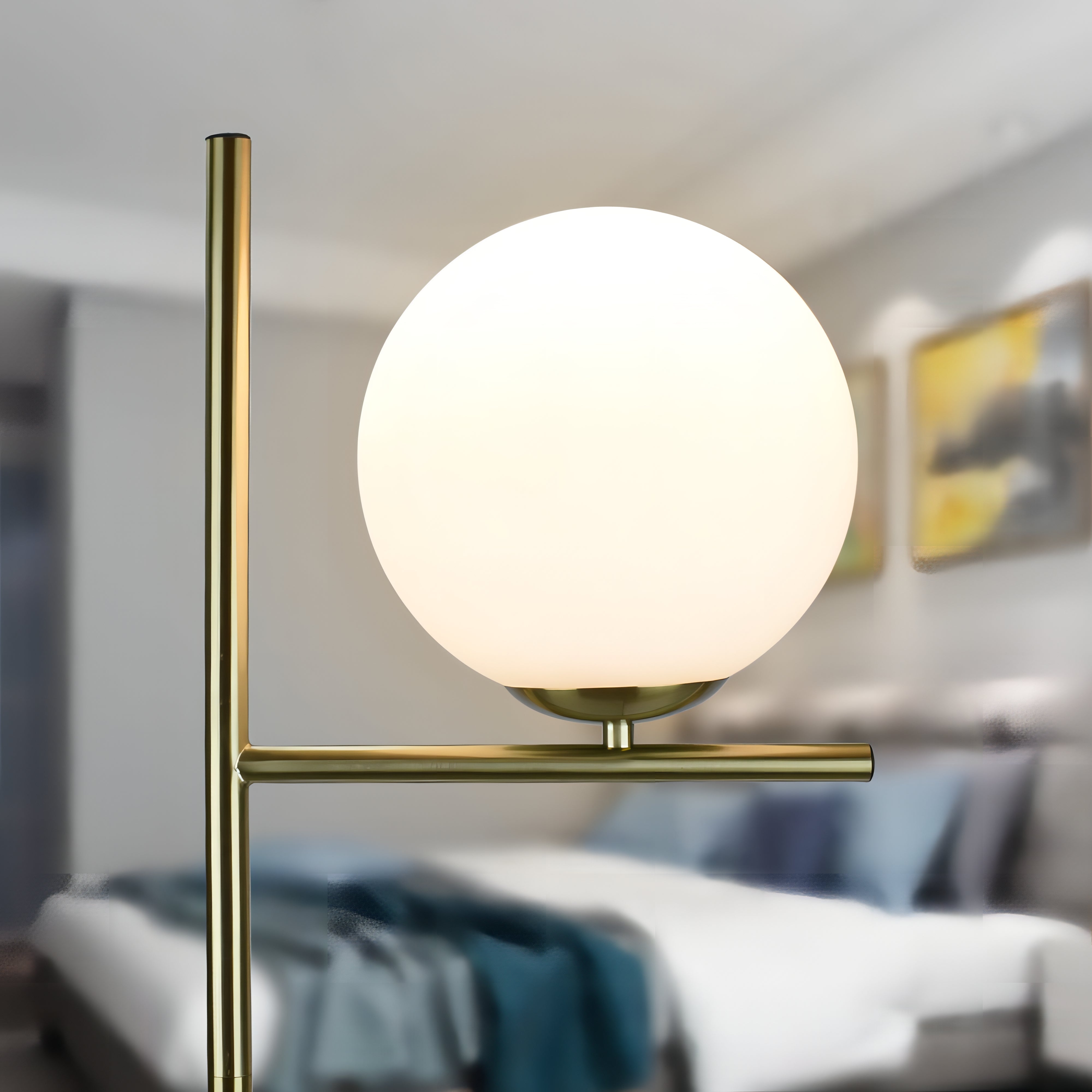 Izaiah - Modern Frosted Glass Thin Floor Light