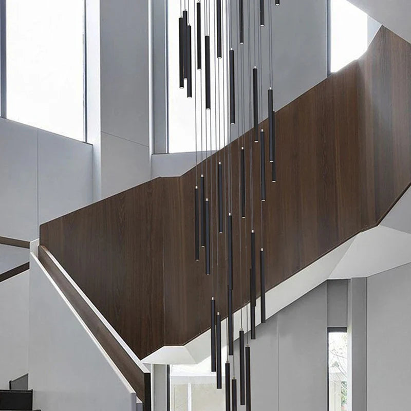 Serafina - Modern Black Pipe Hanging Ceiling Chandelier