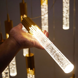 Ortrun - Modern Crystal Sparkle Pendant Tube Hanging Ceiling Light