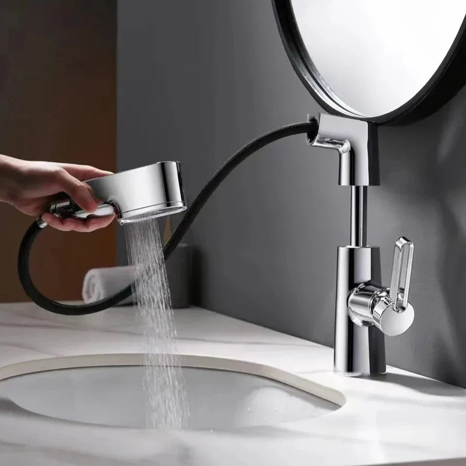 Reese - Pull Out Basin Mixer LED Temperature Tap 360° Rotatable