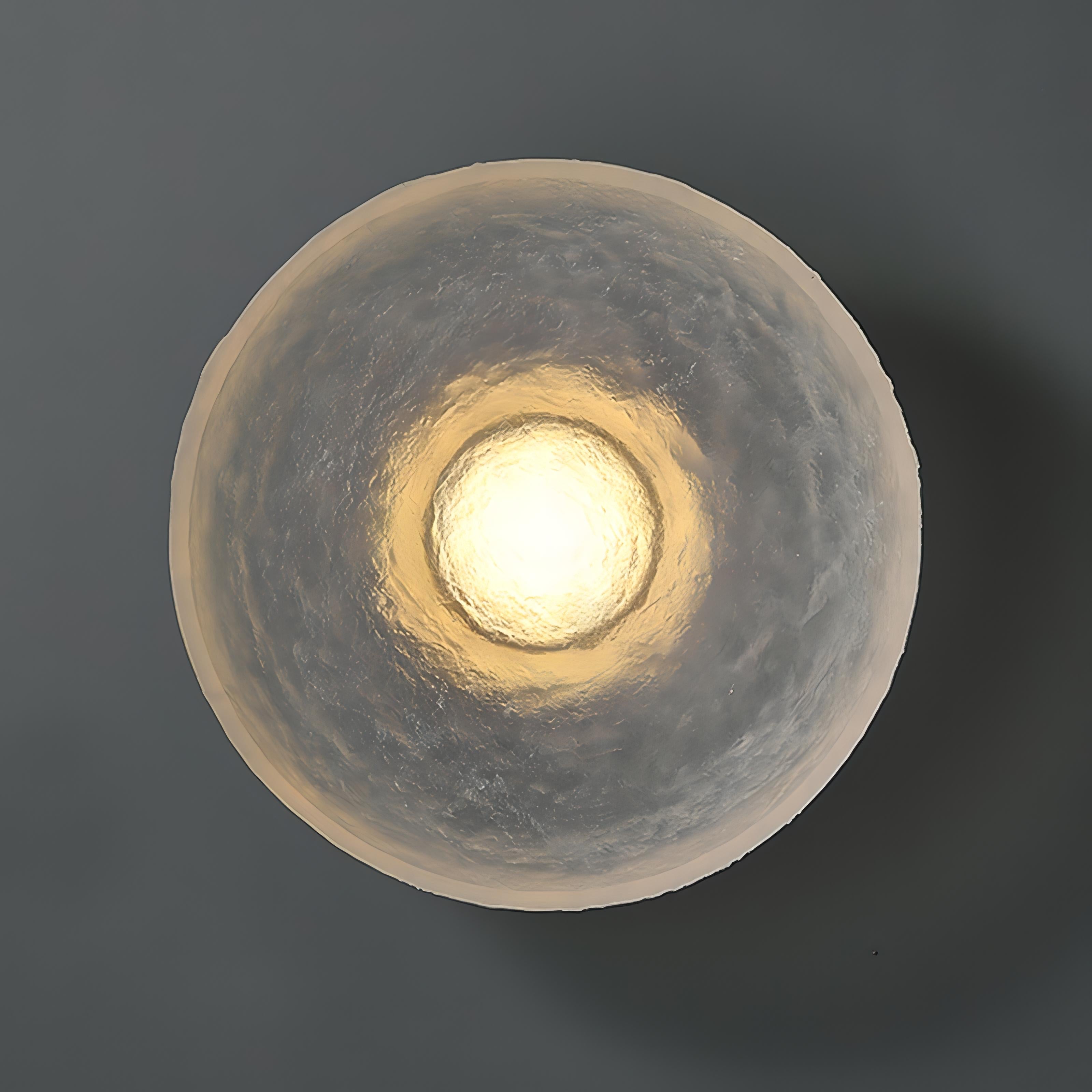 Arbella - Postmodern Round Transparent Dish Glass Wall Light