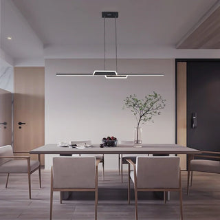 Modern Hanging Long Bar LED Chandelier Black