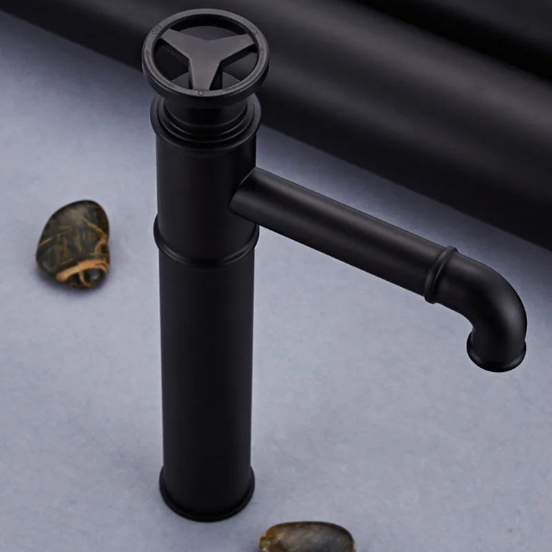 Jena - Industrial Style Single Handle Black Basin Mixer Tap