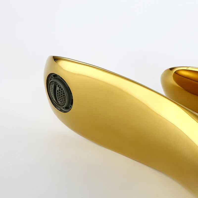 Wylie - Modern Brass Single Lever Deck Mounted Basin Mixer Tap