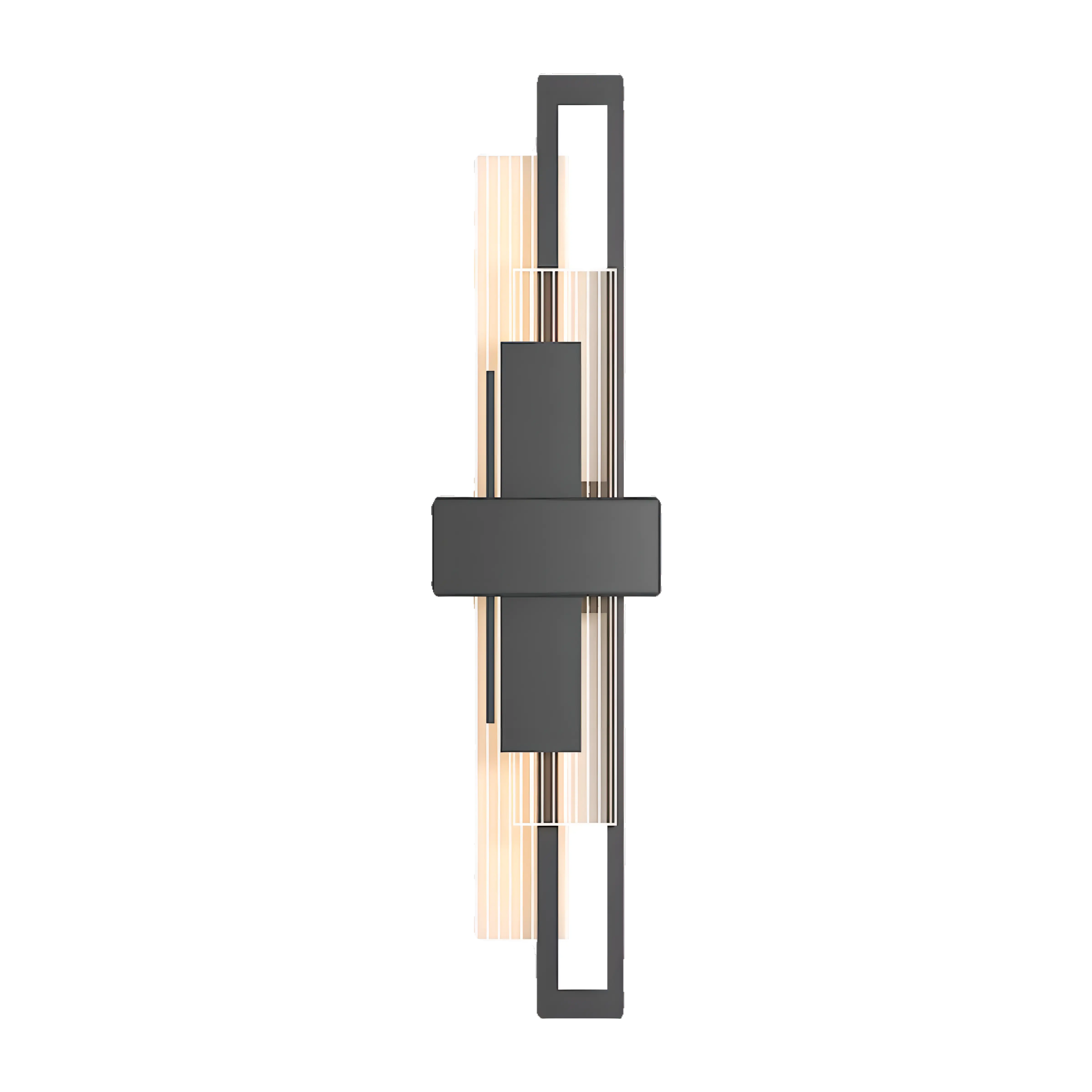 Hodgson - Black Rectangular LED Acrylic Layered Outdoor Wall Light