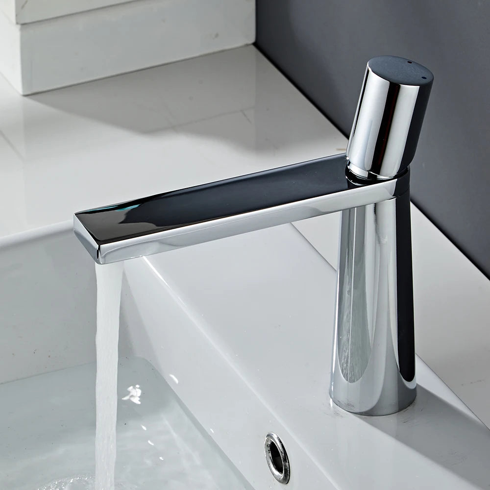 Yoselin - Modern Rectangular Spout Single-Handle Bathroom Tap
