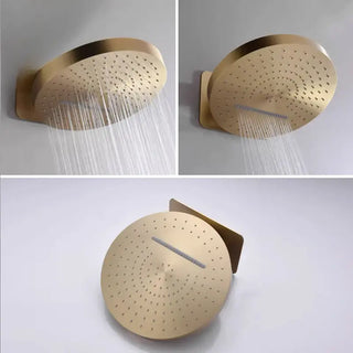 Jacobson - Digital Brushed Gold Shower System with Temperature Display Rainfall Head