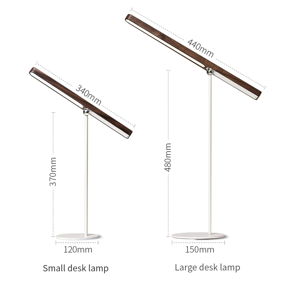 Pierson - Wood LED Dimmable Touch Table Light Rechargeable 360 Degree Rotation Magnetic Desk Light