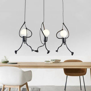 Ema - Black Metal Little Climbing Men Ceiling Light